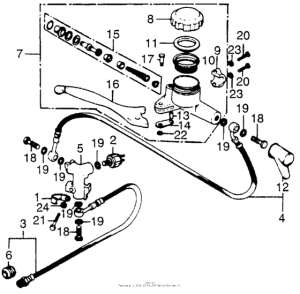CB550 Master cylinder + brake hose