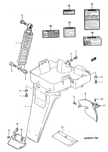 AH75 Rear fender - label
