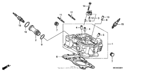 VTX1300T Задняя головка цилиндров