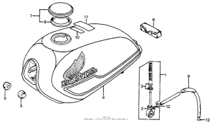 XL75 Fuel tank + fuel lever 77-78