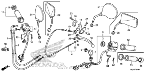 VT750C2B Handle lever + switch + cable