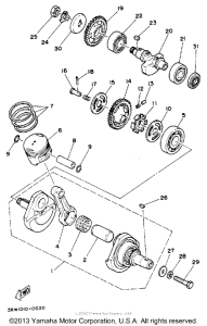 XT225D Коленчатый вал и Поршень