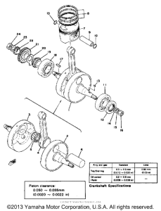 XT500E Коленвал,поршни