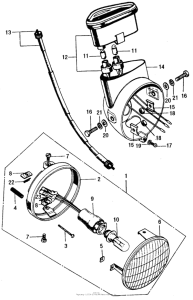 CT70 Headlight + speedometer