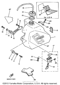 YZ80L Топливный бак