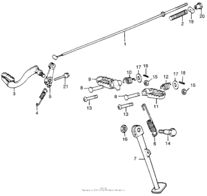 TL250 Brake pedal + step + stand