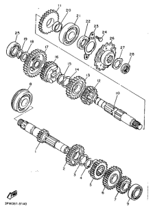 XT600H (33.OKW) Трансмиссия