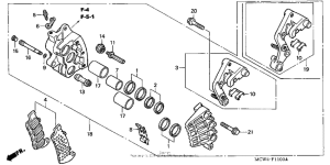 VFR800 (ABS) Передний тормоз правый