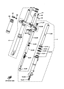 TW200E Вилка передней оси