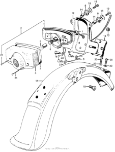 CA175 Ca175 rear fender + tailight