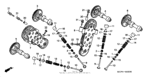 RVT1000R Распределительный вал и клапана