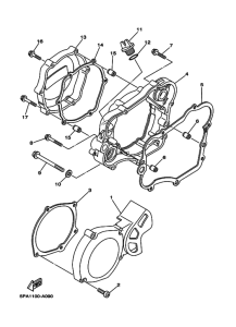 YZ85 Crankcase cover ass`y  (v