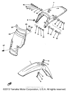 XT500G Front fender - rear fender