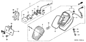 VTX1800C Taillight unit ass`y