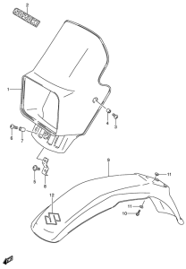 DR200 Headlamp cover  front fender