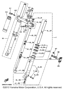 TW200G Передняя вилка