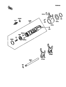 ZX600 Валы и вилки переключения передач