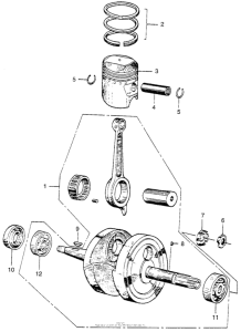 CA110 Коленчатый вал и поршни
