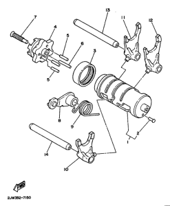 SR125 Shift cam. fork