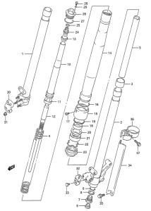 RMX250 Передняя вилка