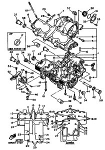 XJ600S XJ600SD Картер двигателя