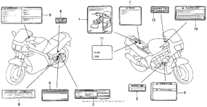 VFR750F Caution label 90-93