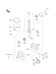 KX125 Коленвал и поршни