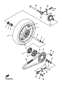 FZ6-NA Rear wheel complete assy