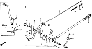 CR125R Gearshift pedal + kick starter arm + brake pedal 8...