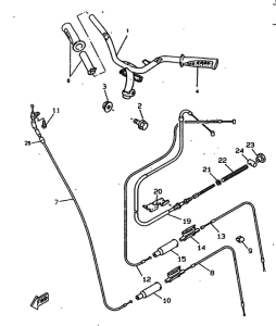 CW50RS Рулевой рычаг и кабель
