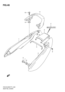 EN125-2 Обтекатель сидения