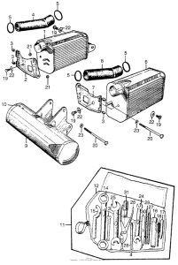 CL77 Air cleaner + tool case + tools