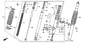 XR600R Вилка передней оси