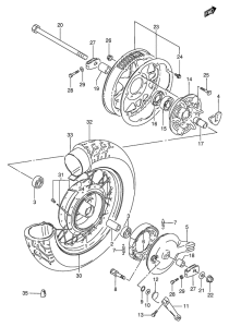LS650 Rear wheel complete assy