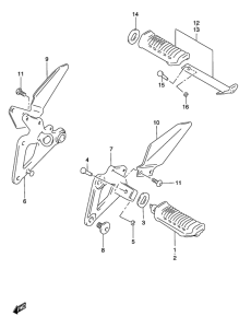GS500 Подножки