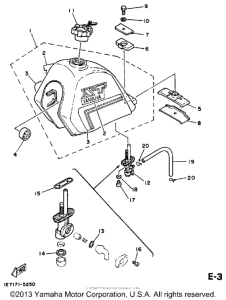 XT350NC (CA ED.) Топливный бак
