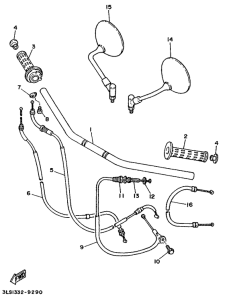 XV250S Steering handle. cable