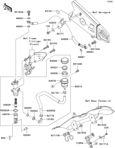ZX600 Задний торм цилиндр