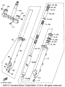 XV1100L Передняя вилка