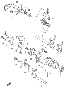 RM125 Переключение передач