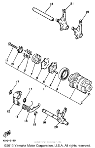 XT350A Shift cam - fork