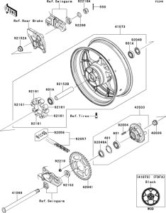 ZX1400 Задняя ступица колеса