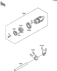 VN1500 Change drum / shift fork