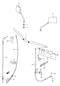 GS125 Handlebar - front cable