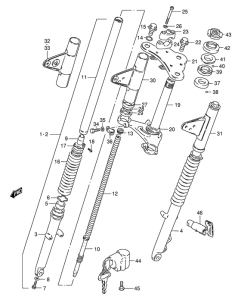 GS125 Вилка передней оси