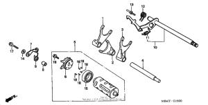 VT750C Вилка переключения передач
