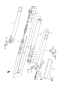RM125 Передняя вилка
