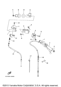 TZ125M Steering handle. cable