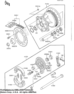 KX125 Rear hub / brake / chain