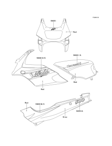 EX500 Decals(red)(ex500-d3)
